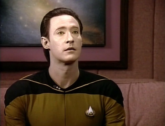 Lt. Data poised to make a report.