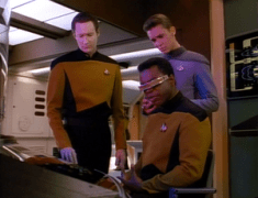 Geordi Data Wesley crunching numbers