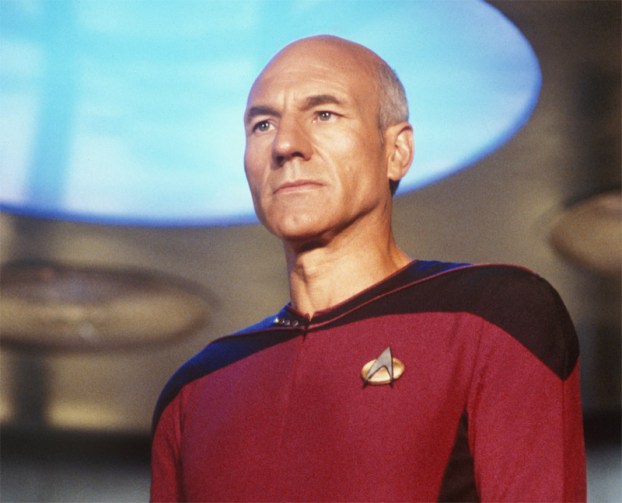 Picard staring intently ahead